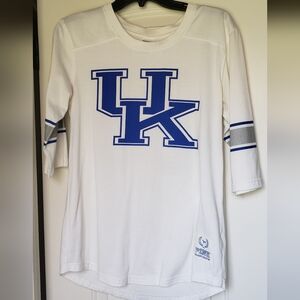 PINK Victoria's Secret White Tee with Blue Accents